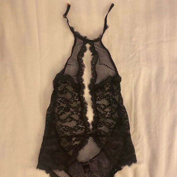 Victoria's Secret Tops - VICTORIAS SECRET BLACK LACE BODYSUIT